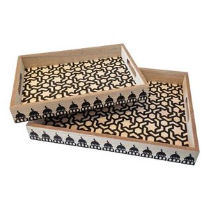 ถาดเสิร์ฟลายพิมพ์ MDF ขนาด 12 นิ้ว สำหรับขนม เครื่องดื่ม กาแฟ ถาดตกแต่ง RR ENTERPRISES รุ่น RR202512482 - Product Image 2