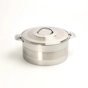 Casserole durable en acier inoxydable argenté, idéale pour une utilisation simple en cuisine et pour servir les repas en famille, fabriquée à la main en Inde - Product Image 1