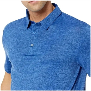 Men's Solid <b>Blue</b> Knitted Short Sleeve <b>Polo</b> <b>Shirt</b> Casual Regular Fit - Product Image 6
