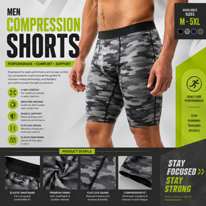 Customized Plus Size Camo Printed <b>Shorts</b> <b>Men</b> Gym Wear <b>Compression</b> <b>Shorts</b> Yoga Wear Breathable <b>Shorts</b> <b>Men</b> Base Layer Sport <b>Shorts</b> - Product Image 1