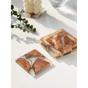Everyday Natural Wood Resin Coasters for Drink Protection Promotional Coaster Product - Product Image 3