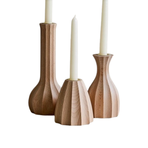 Porte-bougie décoratif en bois naturel pour table, idéal pour les événements, les fêtes, les mariages et la décoration du Ramadan par MULTI CRAFT - Product Image 2