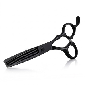 Ciseaux à effiler noirs en acier inoxydable, ciseaux de barbier à lame droite, outil de coupe de cheveux, ciseaux à cheveux - Product Image 3