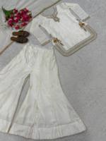 Salwar Kameez Coréen Moderne de Luxe en Soie Satinée pour l'Aïd Ramadan, Broderie Zari et Travail Miroir, Séchage Rapide, Tenue de Mariage Indienne Élégante