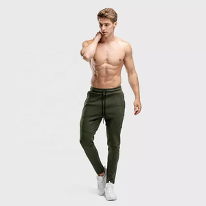 Pantalon de survêtement homme coupe slim taille mi-haute en tissu éponge, couleur personnalisable, en toile, léger, style sport, pour le fitness - Product Image 4