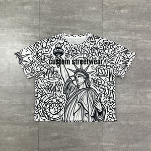 เสื้อยืดคอตตอน 100% พิมพ์ลายโลโก้คริสตัลเต็มตัวสำหรับผู้ชาย ทรงปกติ พิมพ์ลายเสื้อยืดแนวสตรีทแฟชั่น เสื้อยืดน้ำหนักเบา - Product Image 3