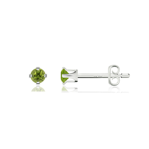 Best 925 Sterling Silver Fine Jewelry Stone Peridot Cut Round Butterfly Lock Luxury Stud <b>Earring</b> Prong Setting Pack of 5 Pairs - Product Image 3