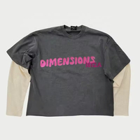 Kaos Rajut Oversize Pria Y2K Streetwear Berkualitas Tinggi 100% Katun dengan Pola, kualitas unggulan dengan harga terjangkau