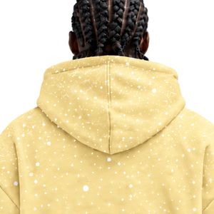 Yellow Yellow <b>White</b> Print <b>Men</b> Hoodie Casual Pullover Fleece <b>Sweatshirt</b> Drawstring Hood Kangaroo Pocket Streetwear - Product Image 4