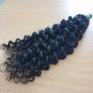 Curly Raw Virgin Indian Remy Hair Bundles Cuticle Aligned <b>Tangled</b> Free Premium Quality 100gr Loose Unthethered Extensions Perm - Product Image 3