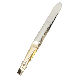Pince à épiler sourcils 2-en-1 couleur argent et or, meilleure pince à épiler sourcils en acier inoxydable à pointe inclinée, outils d'épilation du visage - Product Image 1