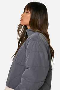 Modern Fit Lightweight Warm Quilted Women's Puffer <b>Jacket</b> Zip Front Winter Outerwear Hooded Collar Soft Padding Regular Size - Product Image 2