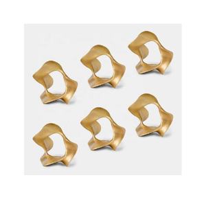 Servilletero pulido a máquina moderno de aluminio dorado de alta calidad para centros de mesa de boda uso diario cenas almacenadas - Product Image 2