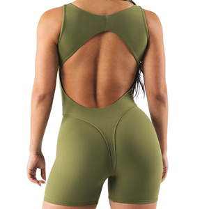 Body gainant sans manches vert olive pour femme, col carré, moulant, extensible, effet ventre plat, sans coutures - Product Image 6