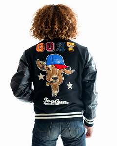 Custom Embroidered Varsity <b>Jacket</b> Vintage Streetwear Letterman Bomber <b>Jacket</b> PU Leather Sleeve Unisex <b>Patchwork</b> Baseball <b>Jacket</b> - Product Image 3