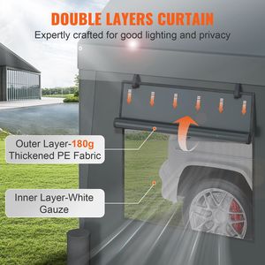Tettoia per Camion Extra Large 12 X 20 ft, Carport Portatile con Finestre Ventilate e Pareti Laterali Rimovibili Impermeabili - Product Image 4