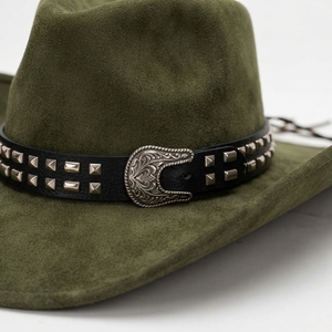 Chapeau de cowboy unisexe personnalisé en cuir de vachette marron, imperméable et respirant, style western, pour l'extérieur, les voyages et les fêtes, vente en gros OEM - Product Image 6