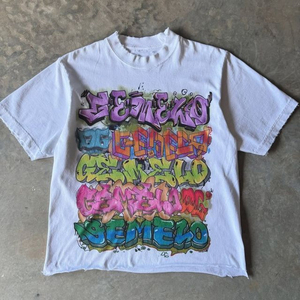 Camisetas de Hombre con Cuello Redondo, Estilo Urbano, Corte Cuadrado, 100% Algodón, Secado Rápido, Estampadas, Nueva Colección de Alta Calidad - Product Image 2