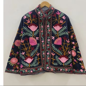 Designer Velvet Suzani <b>Jacket</b> Hand Embroidered Bohemian <b>Hippie</b> Ethnic Coat Trendy Winter Outerwear - Product Image 1