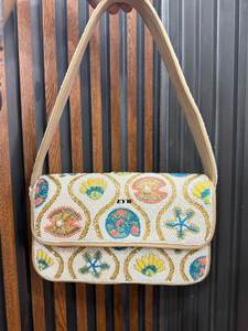Sac de soirée élégant brodé et perlé pour femme, sac à bandoulière brodé floral perlé - Product Image 6