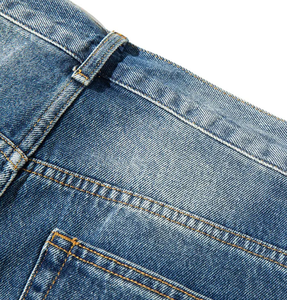 Shorts Bermuda en jean délavé pour homme, taille mi-haute, fermeture boutonnée, couleur unie, en toile de coton, style respirant - Product Image 5