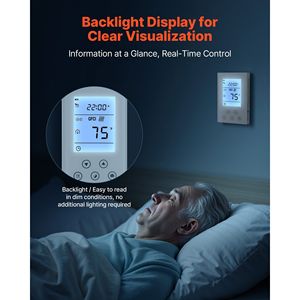 Termostato Programable de 7 Días con Sensor GFCI Integrado para Calefacción por Suelo Radiante, Bomba de Calor y Sistema HVAC - Product Image 5