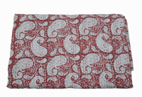 Nouvelle belle couette Kantha imprimée à la main, en coton indien Paisaliy, fabriquée à la main, qualité 200TC, réversible, toutes tailles