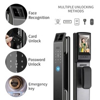 Serrure de porte intelligente avec caméra, reconnaissance faciale Wifi via l'application Tuya, empreinte digitale biométrique, RFID, interphone en temps réel