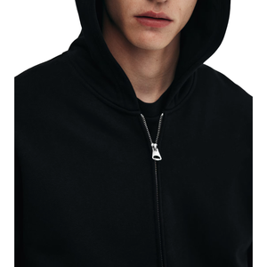 Sweat-shirt à capuche noir pour homme, fermeture éclair, manches longues, avec poche kangourou - Product Image 4