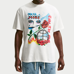 T-shirts Homme 2026 Nouveauté Tendance en Tissu Sergé 100% Polyester Col Rond Anti-Plis Imprimé Numérique Motif Uni Coupe Oversize - Product Image 1