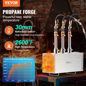 Fornace Portatile a 3 Bruciatori a Propano, Grande Capacità, Strumento per Forgiatura a Gas, 2600 Fahrenheit, Forno Industriale per la Produzione di Coltelli - Product Image 2