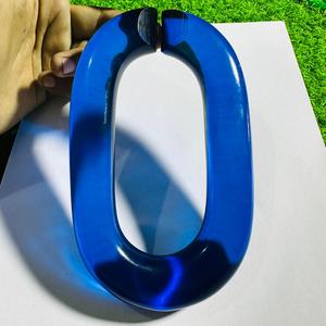 Eslabones de Cadena de Resina Mate Color Ámbar para Decoración del Hogar, Anillo Ovalado Marrón Esmerilado, Escultura Decorativa para Estantería o Encimera, Pieza de Acento - Product Image 3