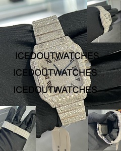 Montre entièrement sertie de diamants, automatique, mécanique, homme, unisexe, montres serties de diamants, montres en moissanite - Product Image 2