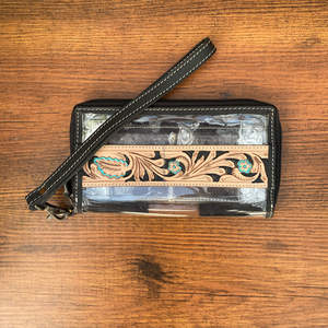 กระเป๋าสตางค์คลัทช์แบบใสสำหรับผู้หญิงโอเอ็มกระเป๋าหนังเครื่องมือแกะสลักหนังดีไซน์ใหม่วินเทจ - Product Image 3