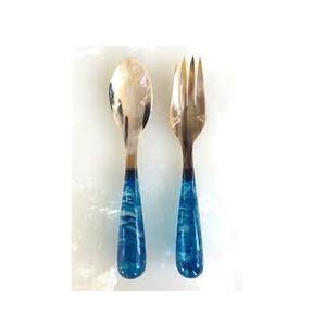 Cuchara para Servir Ensaladas de Resina de Calidad de Exportación, Precio Económico, Artículo Único, Juego de Cuchara y Tenedor para Servir Alimentos de Resina, Cuchara para Cena de Hotel Hecha a Mano - Product Image 3