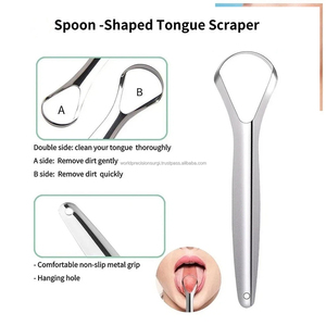 WORLD PRECISION SURGICAL Nettoyant et gratte-langue en acier inoxydable, lot de 2 (forme en U et forme cuillère) pour une haleine fraîche - Product Image 6