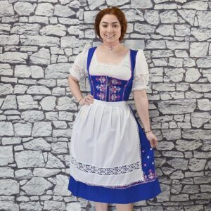 Women's Bavarian Dirndl <b>Dress</b> Knee-Length A-Line Floral Embroidery Short Sleeve Vintage Folk Costume - Product Image 5