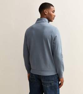 Sweat-shirt à col zippé pour homme, marque privée, en molleton de coton, épaules tombantes, brodé, marque de luxe, faible MOQ - Product Image 2