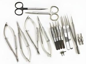 Ensemble d'instruments microchirurgicaux de précision, manuel, durable, réutilisable, en acier inoxydable, certifié CE, pour la dissection de tissus fins - Product Image 2