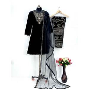 Hermoso conjunto de traje de fiesta para mujer con pantalón y Dupatta - Product Image 2