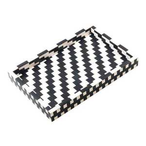 Bandeja de Servir Artesanal, Pulida, Ecológica, con Incrustaciones de Hueso Estilo Animal, Personalizable, de Estilo Regional Indio, para Decoración del Hogar - Product Image 1