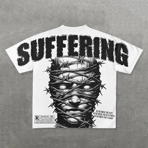 เสื้อยืดโอเวอร์ไซส์ทรงสตรีทสไตล์สำหรับผู้ชาย แบรนด์เนม แขนสั้น คอกลม ระบายอากาศได้ดี ผ้าโพลีเอสเตอร์/คอตตอนเจอร์ซีย์ 220 กรัม ทรงพอดีตัว - Product Image 1