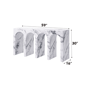 Tavolo Console in Pietra Ingegnerizzata Fritzy, Pezzo di Arredamento Durevole ed Elegante - Product Image 2