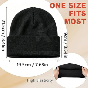 Gorros de Punto Clásicos de Invierno, Unisex, 100% Acrílico, Cómodos y Elásticos, Ideales para el Uso Diario en Clima Frío - Product Image 2