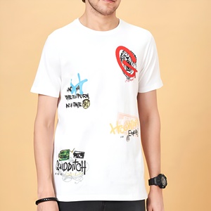 T-shirt graphique graffiti pour homme, streetwear décontracté, tee-shirt en coton imprimé, manches courtes, mode urbaine, tendance estivale, haut pour homme - Product Image 2