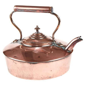 Modern rustic copper <b>kettle</b> with elegant design and <b>vintage</b> curves ideal for both use and ornamental kitchen charm - Product Image 3