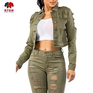 Ryan Pro Gear <b>Customized</b> <b>Denim</b> <b>Jacket</b> For Women Breathable and Comfortable Fabric with <b>Customized</b> Logo OEM Design - Product Image 2