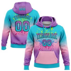 Wholesale Direct Industry New Design Custom Stitched Lakes Blue for Light <b>Pink</b>-Black Fade Fashion Men's Hooded <b>Sweatshirt</b> - Product Image 1