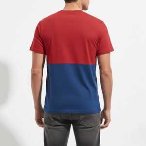 T-shirt Homme Personnalisé 2026 Bicolore à Blocs de Couleurs Contrastées Manches Courtes Coton Coupe Slim Décontracté Été - Product Image 4