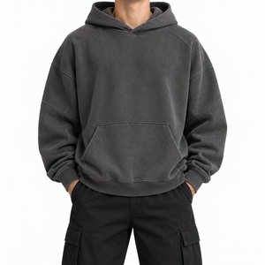 Sweat-shirts à capuche surdimensionnés pour hommes en molleton de coton chaud, vêtements décontractés et tendance pour l'hiver - Product Image 4